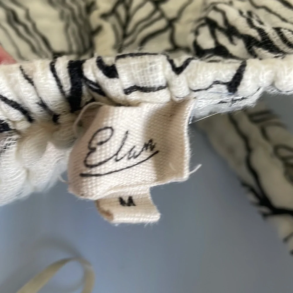 ELAN Criss Cross Maxi Dress Cream & Black Size M - Picture 10 of 11